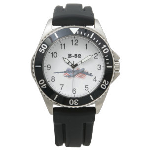 Reloj De Pulsera Bombardero estratégico B-52 con bandera estadouni