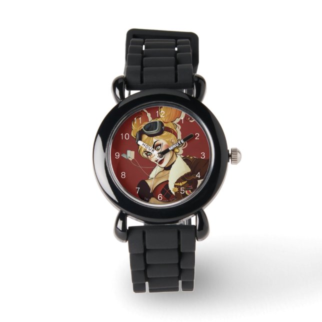 Reloj De Pulsera Bombas de Harley Quinn Pinup (Anverso)