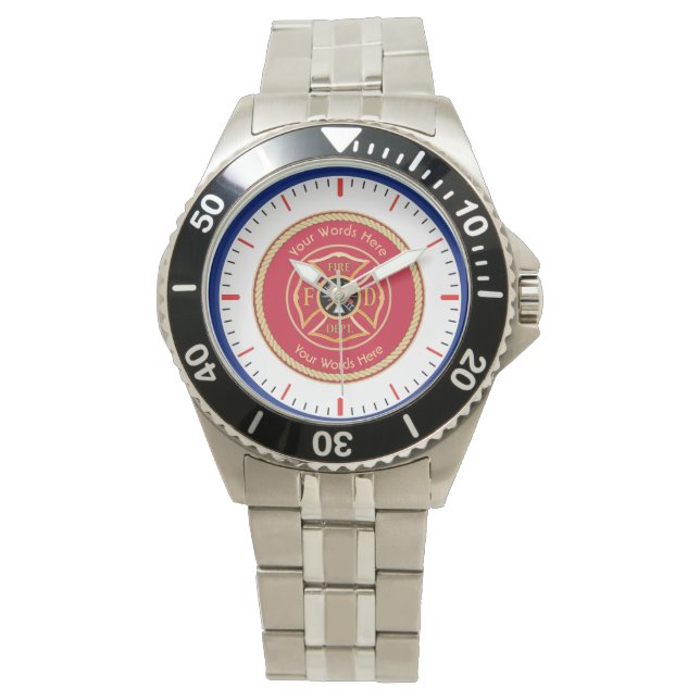Reloj De Pulsera Bombero Mall Cross Rope Shield Universal (Anverso)