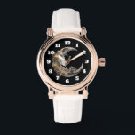Reloj De Pulsera Bonita cara en la luna<br><div class="desc">Un reloj con un hermoso ilustracion. Cara femenina en la luna rodeada de flores.</div>