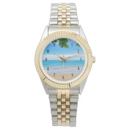 Reloj De Pulsera Bonita playa tropical azul