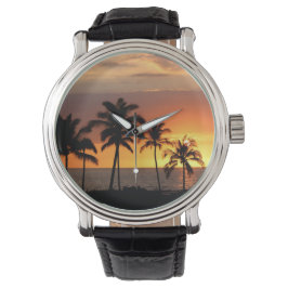 Reloj De Pulsera Bonita puesta de sol en la playa
