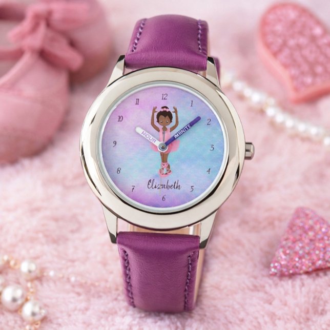 Reloj De Pulsera Bonito African American Ballerina Writing Watch (Subido por el creador)