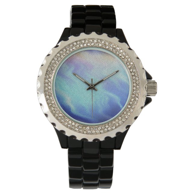 Reloj De Pulsera Bonito Aqua Blue Purple Pastel Mosaic (Anverso)