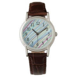 Reloj De Pulsera Bonito arte acrílico de color de agua de líneas pa