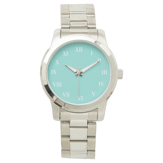 Reloj De Pulsera Bonito azul de los números blancos (Anverso)