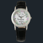 Reloj De Pulsera Bonito Cita Motivadora Acuarela Floral<br><div class="desc">Bonito y reloj femenino con una flor acuarela floral enmarcando una cita motivacional "No dejes que más tarde nunca"</div>