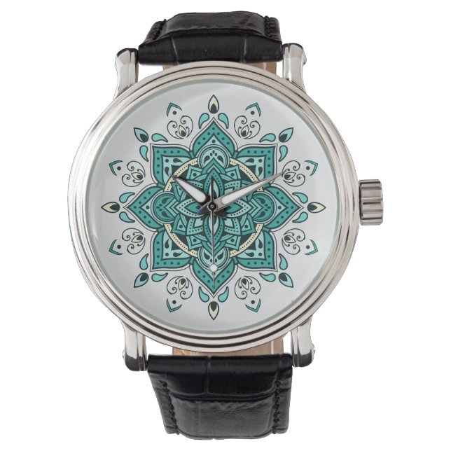 Reloj De Pulsera Bonito diseño de Mandala turquesa (Anverso)