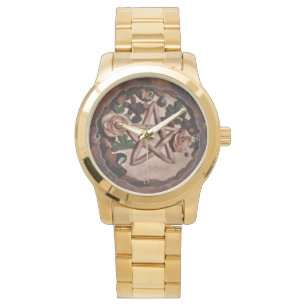 Reloj De Pulsera Bonito Floral Pentacle Wiccan Pagan