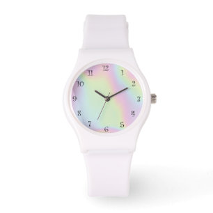 Reloj De Pulsera Bonito Gradiente moderno color de agua Arcoiris re