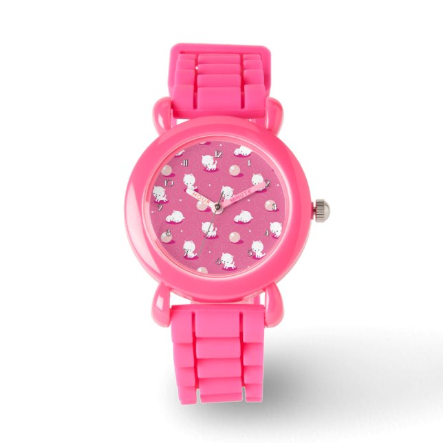 Reloj De Pulsera Bonito Kitty Pink Kittens Pattern Watch (Anverso)