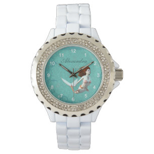 Reloj De Pulsera Bonito Koi Sirena Nadando Subacuática