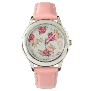 Reloj De Pulsera Bonito patrón de peonía color en verde
