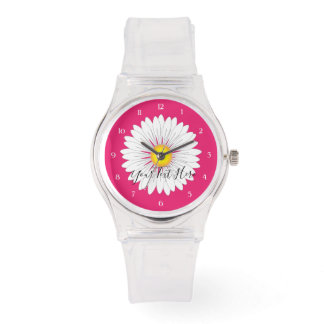 Reloj De Pulsera Bonito Pequeña Daisy Sporty Silicona Rosa
