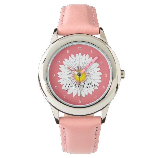 Reloj De Pulsera Bonito Pequeños niños de margarita Acero inoxidabl (Anverso)