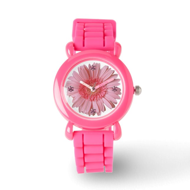 Reloj De Pulsera Bonito Pink Gerber Daisy Watch (Anverso)
