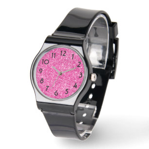 Reloj De Pulsera Bonito Purpurina de lujo rosa caliente