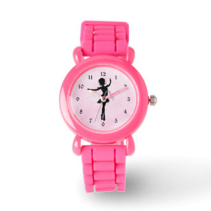 Reloj De Pulsera Bonito Silhouette Ballerina sobre rosa