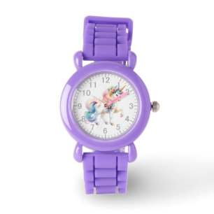 Reloj De Pulsera Bonitos unicornio y flores