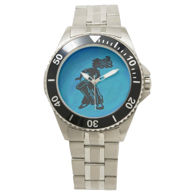 Reloj De Pulsera Boogie Nights Drum Blue de Nueva York (Anverso)