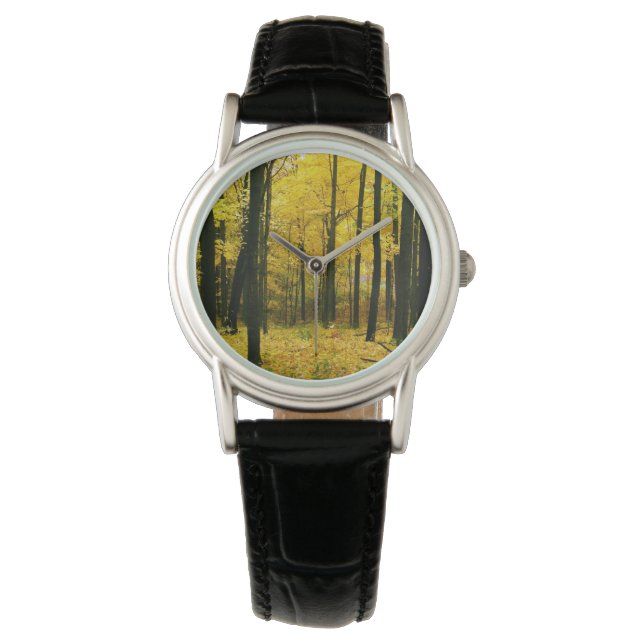 Reloj De Pulsera Bosque amarillo otoñal (Anverso)
