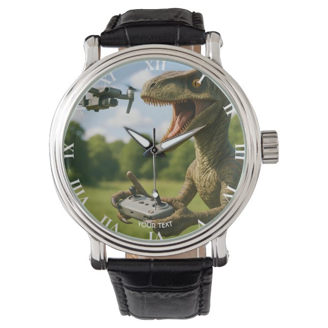 Reloj De Pulsera Bosque de drones de dinosaurios (Anverso)