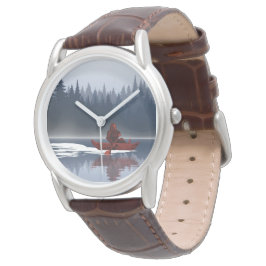 Reloj De Pulsera Bosque de Pino Bigfoot Lake Canoe