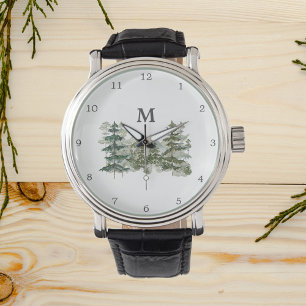 Reloj De Pulsera Bosque de pinos y montaña monogramados