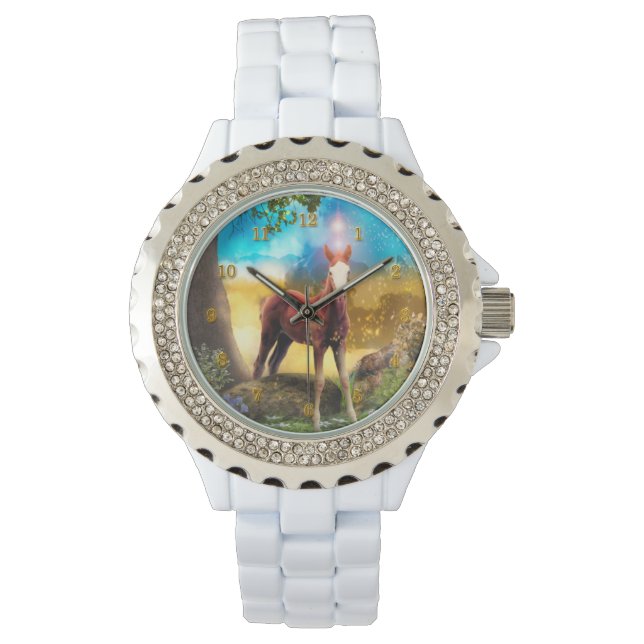 Reloj De Pulsera BOSQUE ENCANTADO EN Caballo de Ternera (Anverso)