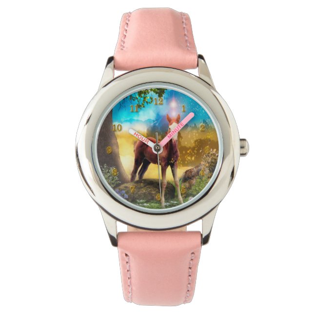 Reloj De Pulsera BOSQUE ENCANTADO EN Caballo de Ternera (Anverso)