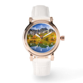 Reloj De Pulsera Bosque paisajístico panorámico y montañas