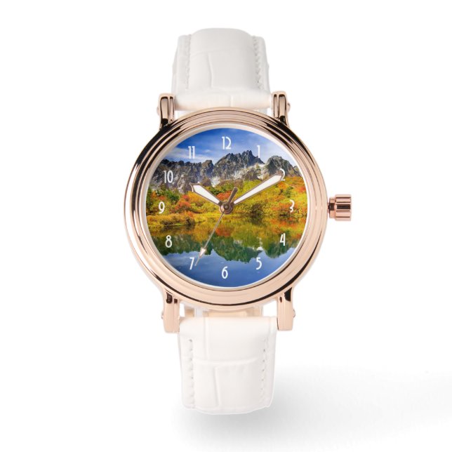 Reloj De Pulsera Bosque paisajístico panorámico y montañas (Anverso)