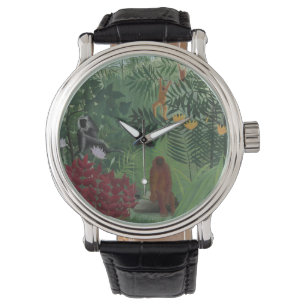 Reloj De Pulsera Bosque tropical con monos Rousseau Watch