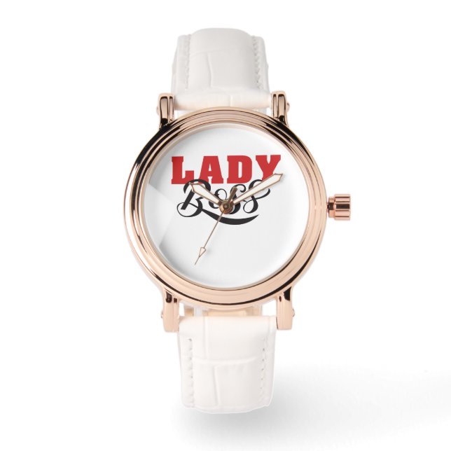 Reloj De Pulsera Boss Lady Mindset – Powerful Women Quote Design (Anverso)