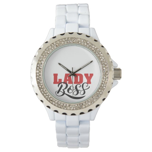 Reloj De Pulsera Boss Lady Mindset – Powerful Women Quote Design (Anverso)