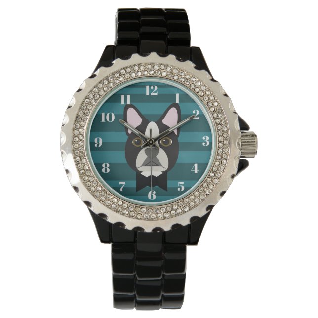Reloj De Pulsera Boston Terrier (Anverso)