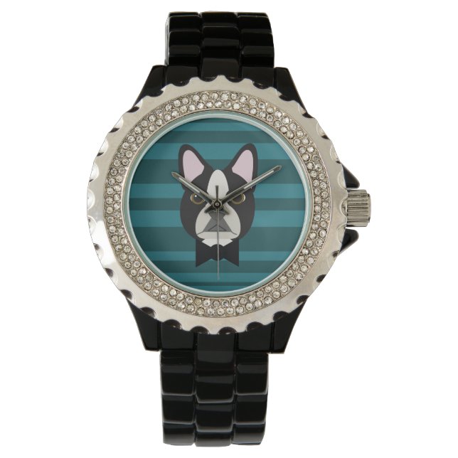 Reloj De Pulsera Boston Terrier (Anverso)