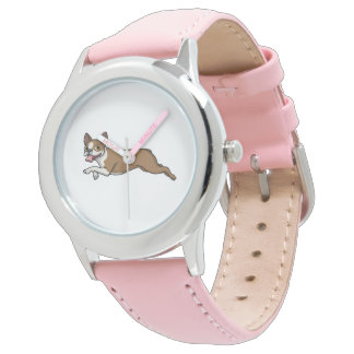 Reloj De Pulsera Boston Terrier Dogs Fawn Boston Terrier Running