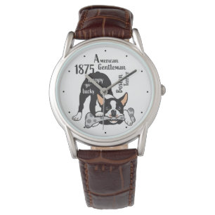 Reloj De Pulsera Boston Terrier. Feliz