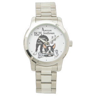 Reloj De Pulsera Boston Terrier. Feliz