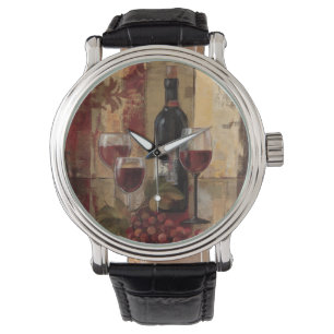Reloj De Pulsera Botella y copas de vino de vino