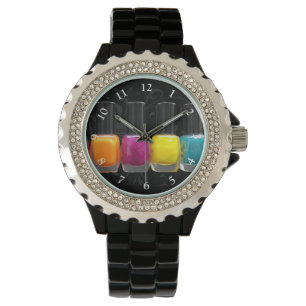 Reloj De Pulsera Botellas Nail Polaca coloridas, Salón Nail