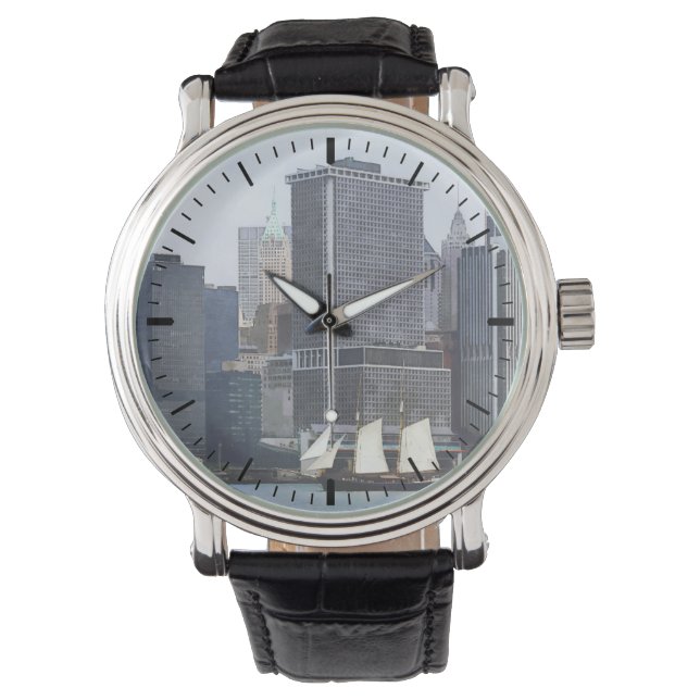 Reloj De Pulsera Botes - Schooner Against the Manhattan Skyline (Anverso)