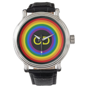 Reloj De Pulsera BOTÓN DE LA BANDERA DE LLUVIA + su signo o monogra