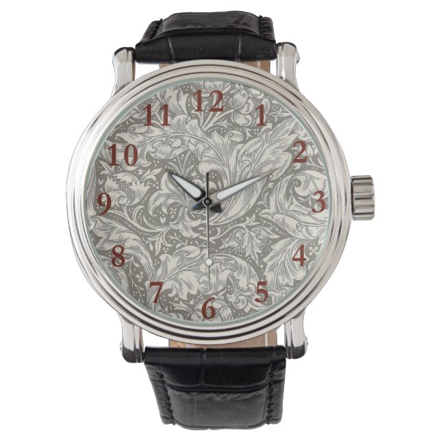 Reloj De Pulsera Botón de soltero de damasco antiguo de William Mor (Anverso)