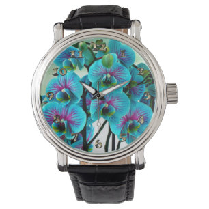 Reloj De Pulsera Bouquet de flores de orquídea azul