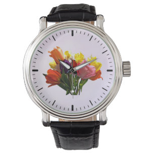 Reloj De Pulsera Bouquet de primavera con tulipanes y vigilancia de