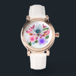 Reloj De Pulsera Bouquet floral de acuarela de bonito<br><div class="desc">Bonito acuarela arte floral.</div>