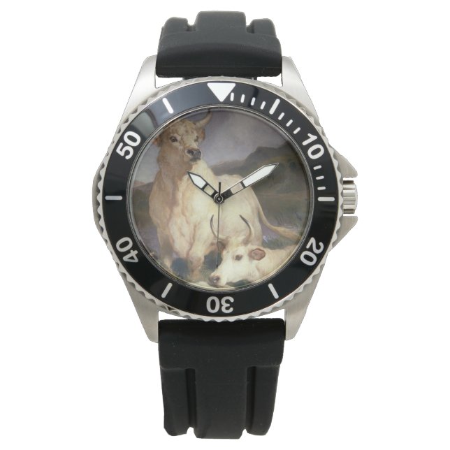 Reloj De Pulsera Bovino salvaje de Chillingham (vacas) (Anverso)