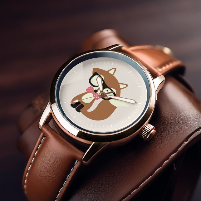 Reloj De Pulsera Bow Tie y Glasses Hipster Brown Fox (Subido por el creador)